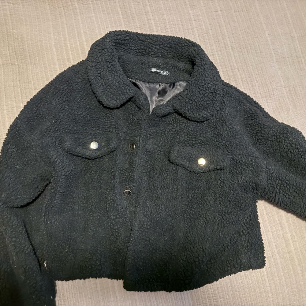 SHEIN Black Teddy Jacket